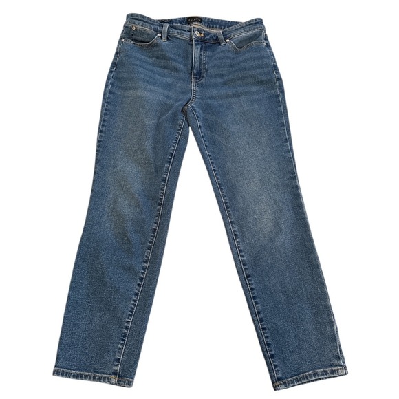 Talbots Denim - Talbots Womens 8P Slim Ankle Jeans Medium Wash Stretch Comfort Normcore
